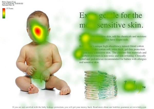 facebook advertentie Baby eye tracking