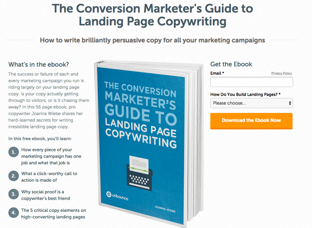 Online-marketing data verzamelen - Unbounce